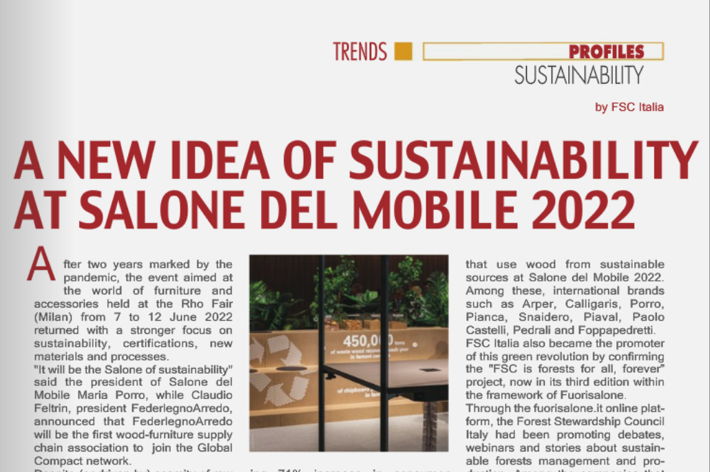 A new idea of sustainability at Salone del Mobile 2022